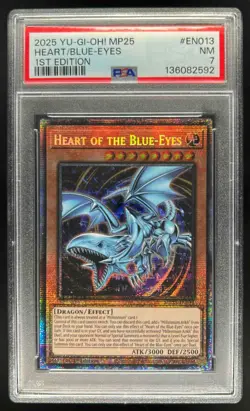 2025 Yu-Gi-Oh! 1st Edition Heart of the Blue-Eyes #MP25-EN013 PSA 7 - Image 1