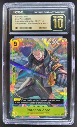 2024 One Piece 500 Years in the Future Roronoa Zoro Uncommon CGC 10 Pristine TL3 - Image 1