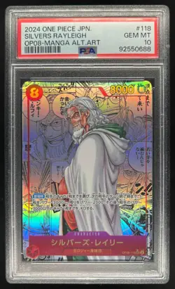 2024 One Piece Japanese Silvers Rayleigh Manga Alternate Art #OP08-118 PSA 10 - Image 1