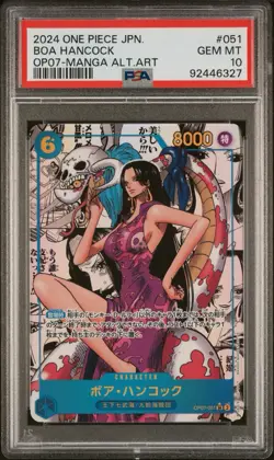 2024 Japanese One Piece Boa Hancock OP07-051 Manga Alt Art PSA 10 Gem Mint - Image 1