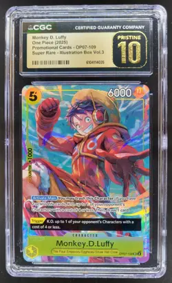 2024 One Piece CCG Monkey.D.Luffy Super Rare CGC 10 Pristine B TL3 - Image 1