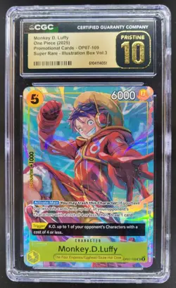 2024 One Piece CCG Monkey.D.Luffy Super Rare CGC 10 Pristine A TL3 - Image 1