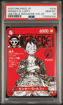 2025 ONE PIECE JAPANESE PROMOS MAGAZINE VOL.20 #014 MONKEY D. LUFFY PSA 10 - Image 1