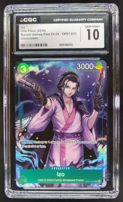 2022 One Piece Romance Dawn Izo #OP01-033 Uncommon CGC 10 RC7 - Image 1