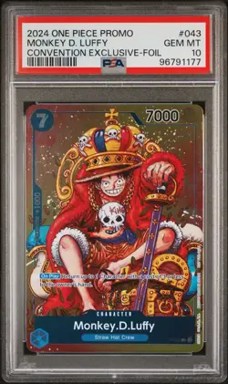 2024 One Piece Promo Monkey D. Luffy Convention Exclusive Foil PSA 10 - Image 1