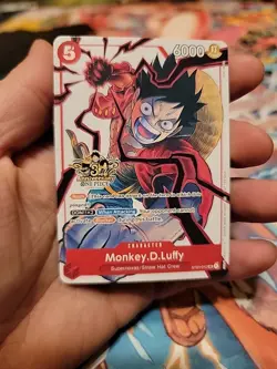 Monkey D. Luffy RARE 3RD ANNIVERSARY PROMO ALT ART ST01-012 ONE PIECE TCG NM - Image 1