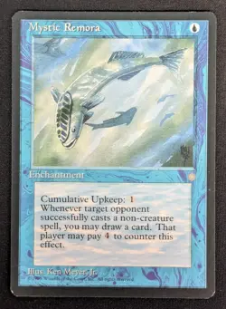 MTG Mystic Remora- DAMAGED -Ice Age Magic the Gathering Card # 87 - Image 1