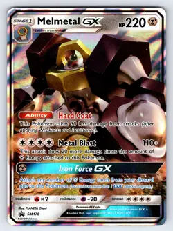 Melmetal GX SM178 Sun & Moon Black Star Promo Pokemon Card Full Art Rare - Nm - Image 1