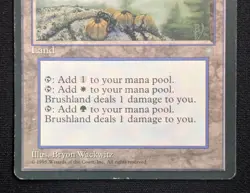 MTG Brushland- DAMAGED -Ice Age Magic the Gathering Card # 352 - Image 4