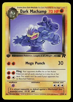 Pokemon Card - Dark Machamp Team Rocket 27/82 Rare 1st Edition - Image 1