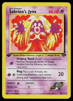 Pokemon Card - Sabrina's Jynx Gym Challenge 57/132 Uncommon 1st Edition - Image 1