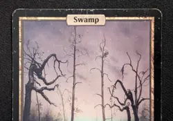 MTG Swamp- DAMAGED -Unhinged Magic the Gathering Card # 138 - Image 3