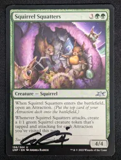 MTG Squirrel Squatters- Signed Artist Proof -Unfinity Magic Card # 156 - Image 1