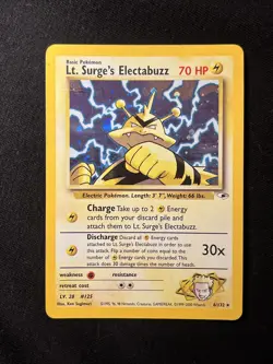 Lt. Surge’s Electabuzz Holo 6/132 Gym Heroes WOTC Pokemon Card LP - Image 1