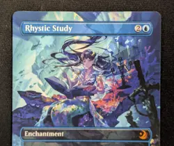 MTG Rhystic Study (Anime Borderless) - DAMAGED -Enchanting Tales Magic Card # 71 - Image 3