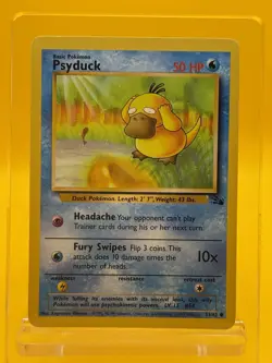 Psyduck 53/62 Fossil Unlimited Pokemon Card Vintage 1999 NM - Image 1