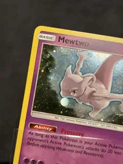 Mewtwo SM77 Black Star Promo 2017 Cosmos Holo *DOUBLE SWIRL* Pokemon Card TCG - Image 2