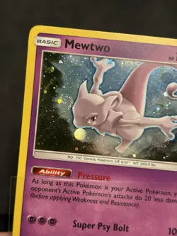 Mewtwo SM77 Black Star Promo 2017 Cosmos Holo *DOUBLE SWIRL* Pokemon Card TCG - Image 3