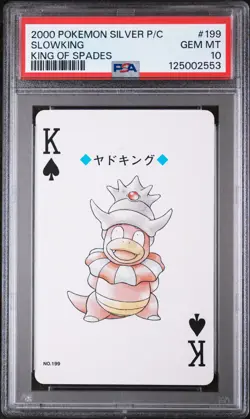 2000 POKEMON SILVER VERSION PLAYING CARDS KING OF SPADES #199 SLOWKING PSA 10 - Image 1