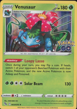 Venusaur 003/078 Holo Pokemon GO Pokemon Card NM - Image 1