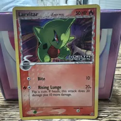 Larvitar 73/113 EX Delta Species Stamped Reverse Holo Pokemon TCG Card NM - Image 1
