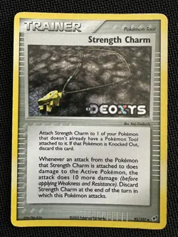 Strength Charm 92/107 EX Deoxys Reverse Holo Pokemon Card HP - Image 1