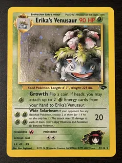 Erika's Venusaur Gym Challenge Pokemon TCG Holo Rare Card 4/132 Wotc Holo Nm - Image 1