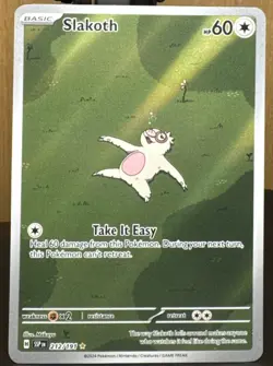 Pokemon TCG Slakoth 212/191 Sv08: Surging Sparks Illustration Rare Holo Card - Image 1