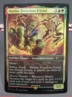 MTG FOIL Blanka, Ferocious Friend - DAMAGED - Secret Lair Magic Card # 431 - Image 1