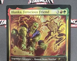 MTG FOIL Blanka, Ferocious Friend - DAMAGED - Secret Lair Magic Card # 431 - Image 3