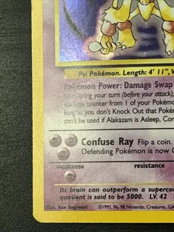 Alakazam Base Set 1/102 Holo 1999-2000 Wizards Base Set Holo Pokemon Card Lp+ - Image 5
