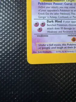 Pokemon TCG Gengar Fossil Holo Card 5/62 Unlimited Rare Miscut Error! - Image 2