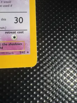Pokemon TCG Gengar Fossil Holo Card 5/62 Unlimited Rare Miscut Error! - Image 3