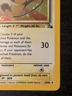 Raichu 1st edition Fossil Holo 14/62 1st Ed Fossil Holo Pokemon Card Nm - Image 4