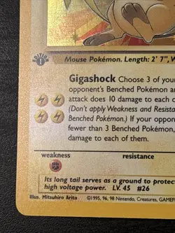Raichu 1st edition Fossil Holo 14/62 1st Ed Fossil Holo Pokemon Card Nm - Image 5