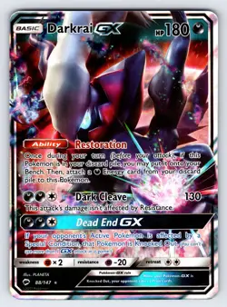 Darkrai GX 88/147 2017 SM Burning Shadows Pokemon Card Ultra Rare Full Art Holo - Image 1
