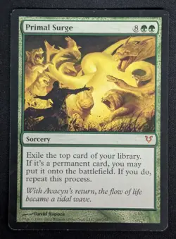 MTG Primal Surge- DAMAGED -Avacyn Restored Magic the Gathering Card # 189 - Image 1