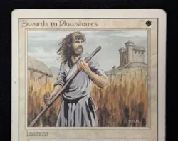 MTG Swords to Plowshares- DAMAGED -3rd Edition Magic the Gathering Card # 41 - Image 3