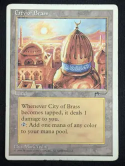 MTG City of Brass- DAMAGED -Chronicles Magic the Gathering Card # 112 - Image 1