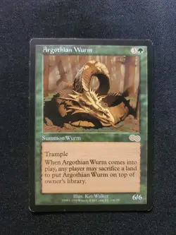 Argothian Wurm URZA'S SAGA NM GREEN RARE Magic the Gathering Mtg Tcg - Image 1