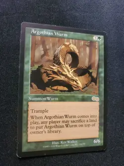 Argothian Wurm URZA'S SAGA NM GREEN RARE Magic the Gathering Mtg Tcg - Image 2