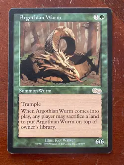 MTG Magic the Gathering Urza's Saga Argothian Wurm L/MP - Image 1