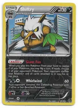 2012 Pokemon Black & White Next Destinies Reverse Holofoil #72 Shiftry - Image 1