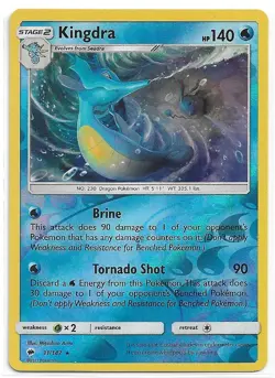 2017 Pokemon Sun & Moon Burning Shadows Reverse Holofoil #31/147 Kingdra - Image 1