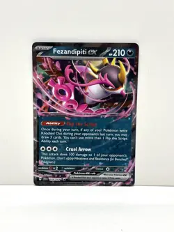 Pokemon TCG Fezandipiti EX 038/064 SV Shrouded Fable - Double Rare Holo- NM - Image 1