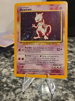 Pokemon TCG Mewtwo Base Set 10/102 Holo Unlimited Holo Rare - Lightly Played - Image 3