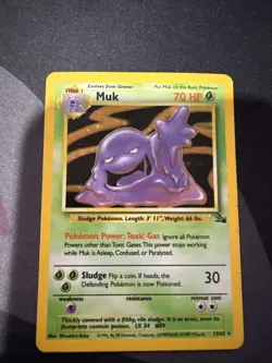 Pokemon TCG Fossil Muk Holo Rare Card 13/62 MP-HP Condition - Image 1