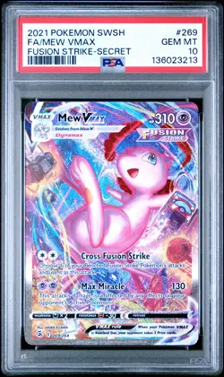 2021 POKEMON SWORD & SHIELD FUSION STRIKE SECRET #269 FULL ART/MEW VMAX PSA 10 - Image 1