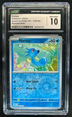 2023 Pokemon SV 151 MEW EN Horsea Reverse Holo #116/165 CGC 10 - Image 1