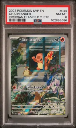 2023 POKEMON SVP OBSIDIAN FLAMES POKEMON CENTER ETB PROMO #044 CHARMANDER PSA 8 - Image 1